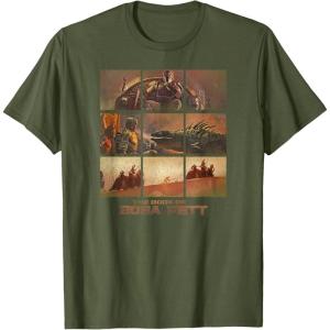 imageStar Wars The Book Of Boba Fett Story Sketches Box Up TShirtOlive Green