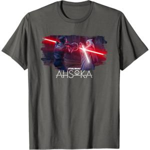 imageStar Wars Ahsoka Part Four Lightsaber Duel vs Marrok Disney TShirtAsphalt Grey
