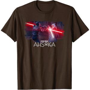 imageStar Wars Ahsoka Part Four Lightsaber Duel vs Marrok Disney TShirtBrown