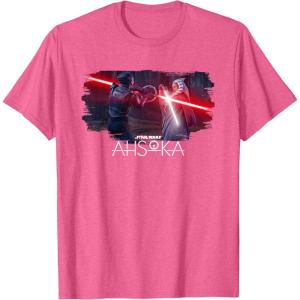 imageStar Wars Ahsoka Part Four Lightsaber Duel vs Marrok Disney TShirtPink Heather