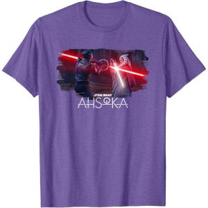 imageStar Wars Ahsoka Part Four Lightsaber Duel vs Marrok Disney TShirtPurple Heather