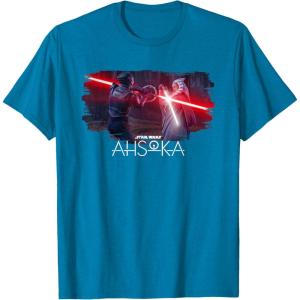 imageStar Wars Ahsoka Part Four Lightsaber Duel vs Marrok Disney TShirtSapphire Blue