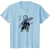 imageStar Wars Ahsoka Inked Sketch Blue Paint Smear TShirtBaby Blue