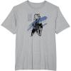 imageStar Wars Ahsoka Inked Sketch Blue Paint Smear TShirtHeather Grey