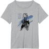 imageStar Wars Ahsoka Inked Sketch Blue Paint Smear TShirtHeather Grey