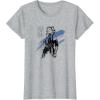 imageStar Wars Ahsoka Inked Sketch Blue Paint Smear TShirtHeather Grey