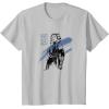 imageStar Wars Ahsoka Inked Sketch Blue Paint Smear TShirtSilver Grey