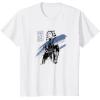 imageStar Wars Ahsoka Inked Sketch Blue Paint Smear TShirtWhite
