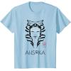 imageStar Wars Ahsoka Minimalist Face Portrait TShirtBaby Blue