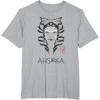 imageStar Wars Ahsoka Minimalist Face Portrait TShirtHeather Grey