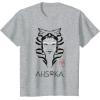 imageStar Wars Ahsoka Minimalist Face Portrait TShirtHeather Grey