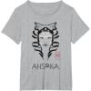 imageStar Wars Ahsoka Minimalist Face Portrait TShirtHeather Grey