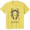 imageStar Wars Ahsoka Minimalist Face Portrait TShirtLemon Yellow