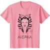 imageStar Wars Ahsoka Minimalist Face Portrait TShirtPink