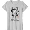 imageStar Wars Ahsoka Minimalist Face Portrait TShirtSilver Grey