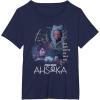 imageStar Wars Ahsoka Part Four Sabine Rebel Aurebesh Disney TShirtNavy Blue