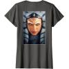 imageStar Wars Ahsoka Tano Face ampamp Logo Poster Art Disney 2Sided TShirtAsphalt Grey