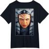 imageStar Wars Ahsoka Tano Face ampamp Logo Poster Art Disney 2Sided TShirtBlack