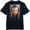 imageStar Wars Ahsoka Tano Face ampamp Logo Poster Art Disney 2Sided TShirtBlack