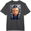 imageStar Wars Ahsoka Tano Face ampamp Logo Poster Art Disney 2Sided TShirtDark Heather Grey