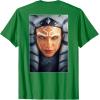 imageStar Wars Ahsoka Tano Face ampamp Logo Poster Art Disney 2Sided TShirtKelly Green