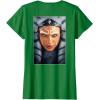imageStar Wars Ahsoka Tano Face ampamp Logo Poster Art Disney 2Sided TShirtKelly Green