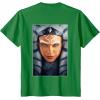 imageStar Wars Ahsoka Tano Face ampamp Logo Poster Art Disney 2Sided TShirtKelly Green
