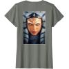 imageStar Wars Ahsoka Tano Face ampamp Logo Poster Art Disney 2Sided TShirtOlive Heather