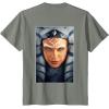 imageStar Wars Ahsoka Tano Face ampamp Logo Poster Art Disney 2Sided TShirtOlive Heather