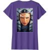 imageStar Wars Ahsoka Tano Face ampamp Logo Poster Art Disney 2Sided TShirtPurple Heather