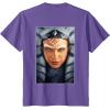 imageStar Wars Ahsoka Tano Face ampamp Logo Poster Art Disney 2Sided TShirtPurple Heather
