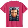 imageStar Wars Ahsoka Tano Face ampamp Logo Poster Art Disney 2Sided TShirtRed Heather