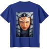 imageStar Wars Ahsoka Tano Face ampamp Logo Poster Art Disney 2Sided TShirtRoyal Blue