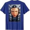 imageStar Wars Ahsoka Tano Face ampamp Logo Poster Art Disney 2Sided TShirtRoyal Blue