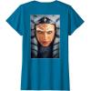 imageStar Wars Ahsoka Tano Face ampamp Logo Poster Art Disney 2Sided TShirtSapphire Blue