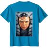 imageStar Wars Ahsoka Tano Face ampamp Logo Poster Art Disney 2Sided TShirtSapphire Blue