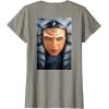 imageStar Wars Ahsoka Tano Face ampamp Logo Poster Art Disney 2Sided TShirtSlate Grey