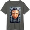 imageStar Wars Ahsoka Tano Face ampamp Logo Series Poster Art Disney TShirtAsphalt Grey