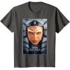imageStar Wars Ahsoka Tano Face ampamp Logo Series Poster Art Disney TShirtAsphalt Grey