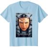 imageStar Wars Ahsoka Tano Face ampamp Logo Series Poster Art Disney TShirtBaby Blue