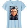 imageStar Wars Ahsoka Tano Face ampamp Logo Series Poster Art Disney TShirtBaby Blue