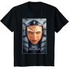 imageStar Wars Ahsoka Tano Face ampamp Logo Series Poster Art Disney TShirtBlack