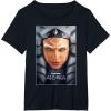 imageStar Wars Ahsoka Tano Face ampamp Logo Series Poster Art Disney TShirtBlack