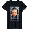 imageStar Wars Ahsoka Tano Face ampamp Logo Series Poster Art Disney TShirtBlack