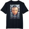 imageStar Wars Ahsoka Tano Face ampamp Logo Series Poster Art Disney TShirtBlack