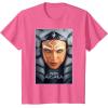 imageStar Wars Ahsoka Tano Face ampamp Logo Series Poster Art Disney TShirtPink Heather