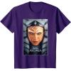 imageStar Wars Ahsoka Tano Face ampamp Logo Series Poster Art Disney TShirtPurple