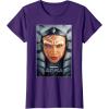 imageStar Wars Ahsoka Tano Face ampamp Logo Series Poster Art Disney TShirtPurple
