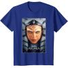 imageStar Wars Ahsoka Tano Face ampamp Logo Series Poster Art Disney TShirtRoyal Blue