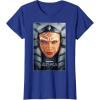 imageStar Wars Ahsoka Tano Face ampamp Logo Series Poster Art Disney TShirtRoyal Blue